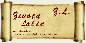 Života Lolić vizit kartica